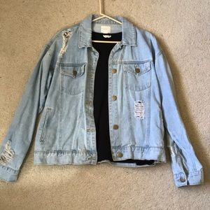 Distressed Oversized Denim Jacket